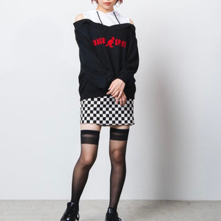 新品未使用　WEGO　 KANGOLSPORTオフショルパーカー　ブラックの画像