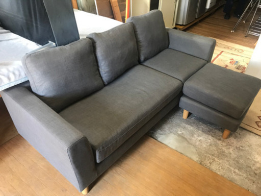 【リサイクルサービス八光　田上店　配達・設置OK】リビンズ株式会社　3人掛けカウチソファー