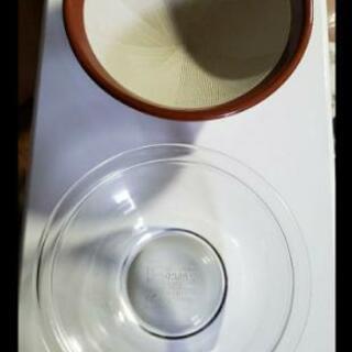 コーティング片手鍋、あたり鉢、パイレックスボウルの画像