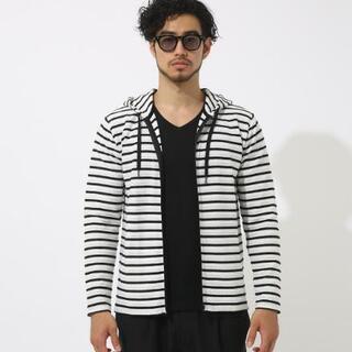新品 タック天笠ボーダーZIPパーカー