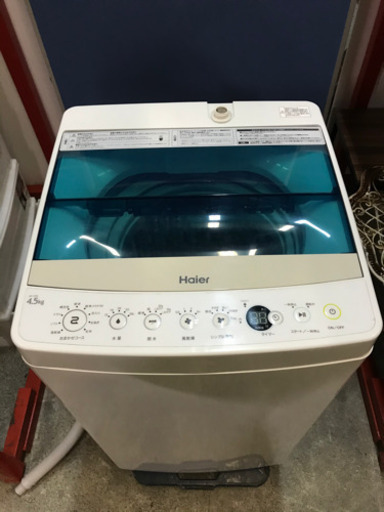 2017年製ハイアール洗濯機4.5kg【動作確認、清掃済み】