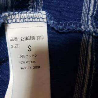 新品 インディゴボーダークルーネック半袖Tシャツの画像