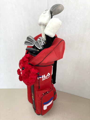 【レディース！】◆Mizuno／YAMAHA等◆ゴルフクラブ 9本ハーフセット＋美品FILA キャディバッグ＋多数付属品付き