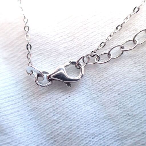 E410 ネックレス K18WG SV925 ダイヤモンド 0.5ct 月 ムーン