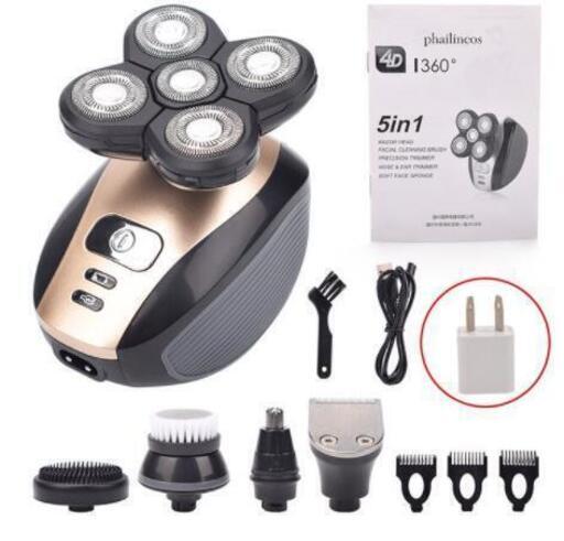 新品　4D 360° 電気シェーバー  コードレスシェーバー電気 電動 髭剃り 水洗い 充電式 コードレス 防水 usb付き フルセット
