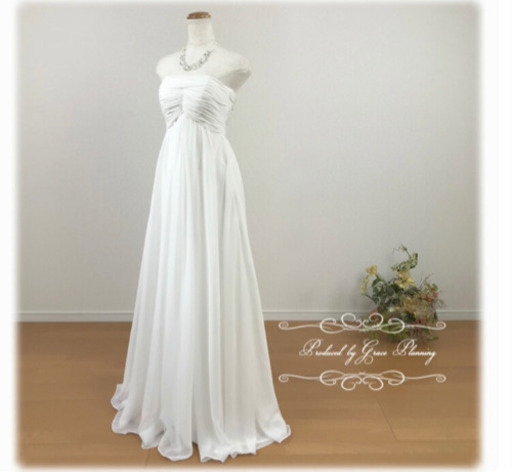 エンパイアドレス　ウェディングドレス ロングドレス