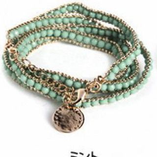 新品未使用　REAL STYLE　カラフルラップブレスレット　ミント