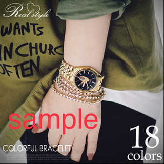 新品未使用　REAL STYLE　カラフルラップブレスレット　ターコイズブルーの画像