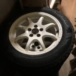 スバル、一部トヨタ系 HART COMPETITION 15インチ 15×6.5JJ +55 P.C.D100 5穴 195/60R15 クムホ スタッドレスタイヤ 4本セット