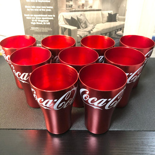【未使用】コカコーラ アルミ グラス コップ 9個セット まとめ売りの画像