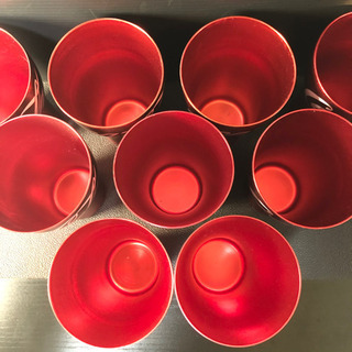 【未使用】コカコーラ アルミ グラス コップ 9個セット まとめ売りの画像