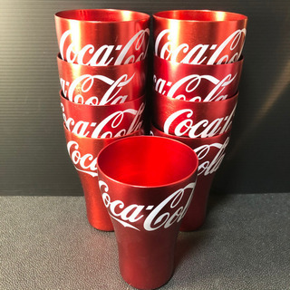 【未使用】コカコーラ アルミ グラス コップ 9個セット まとめ売りの画像