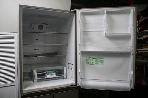 R2558) HITACHI 中古 日立 5ドア 冷凍冷蔵庫 R-S4200E(XN) 415L 自動製氷 ガラストップ 真空チルド 
