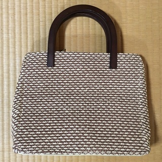 ★7/2受付終了★鞄[F] 和洋両用 持ち手木製 編みバッグ