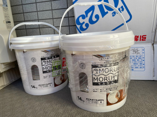 ★新品　ニッペ 手で塗るMORUMORU（モルモル） 14kg 白 漆喰風塗料　東池袋引き取り希望