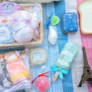 バスグッズ 石けん ギフト アイピロー 枕 タオル クマ 青空 マリン ラベンダーの画像