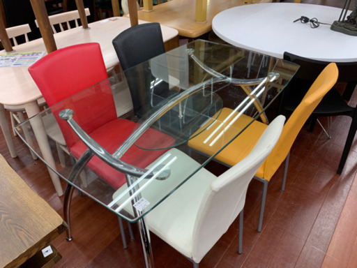 ガラスダイニング5点セット【トレファク所沢店】