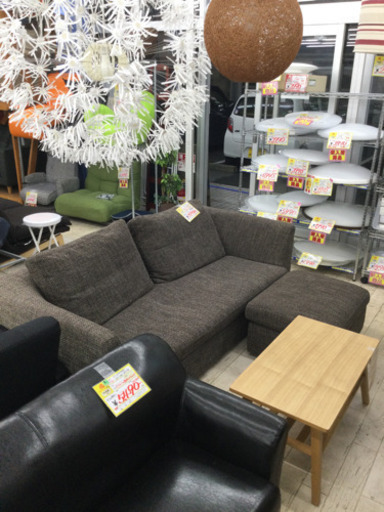 10/7  定価¥178,000  日本フクラ レ .コルタ  カウチソファ  お洒落でお部屋に合わせやすい  オットマン付きで足元も楽  厚みがある安心感
