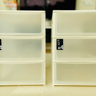 衣類ケース(白)　A4サイズ3段　2セット