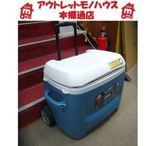 【58L IGLOO クーラーボックス】大型キャスター付 MAXCOLD シアン系色 アウトドア キャンプ バーベキュー BBQ 車輪付 クーラーBOX 保冷カート イグルー igloo 札幌 本郷通店