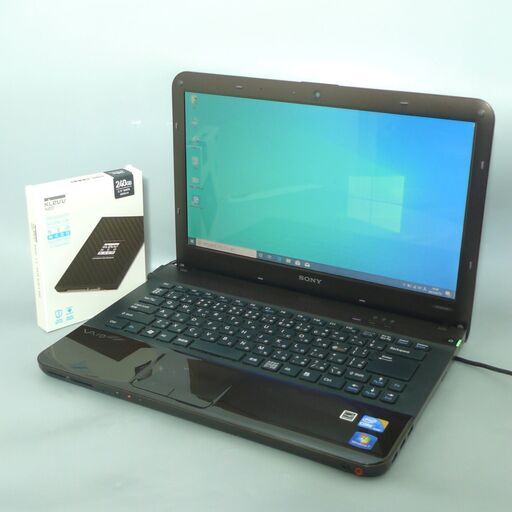 送料無料 新品SSD240GB ノートパソコン 中古良品 14型 SONY VAIO VPCEA4AFJ Core i3 4GB DVDRW 無線Lan webカメラ Windows10 LibreOffice