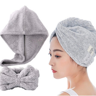 A360【新品未開封】ヘアタオル  超吸水速乾(グレー) マイク...