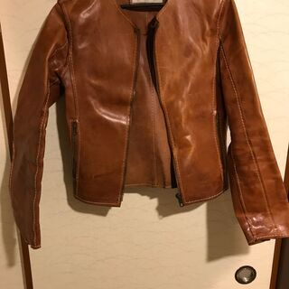 超希少!! ドルチェ&ガッバーナ レザー ジャケット ビンテージモデル ブラウン クラッシュ＆ダメージ 国内正規品 DOLCE&GABBANA ダメージ加工 イタリア製 本革