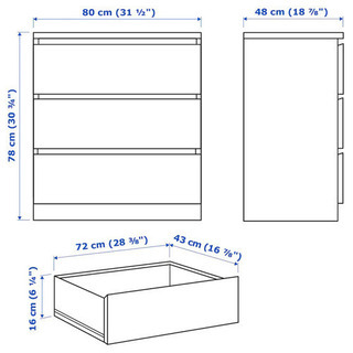 【良品】MALM マルム　IKEAチェストの画像