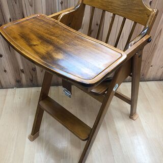 391364 山崎木工 ベビーチェア ハイチェア 天然木 アンテ...