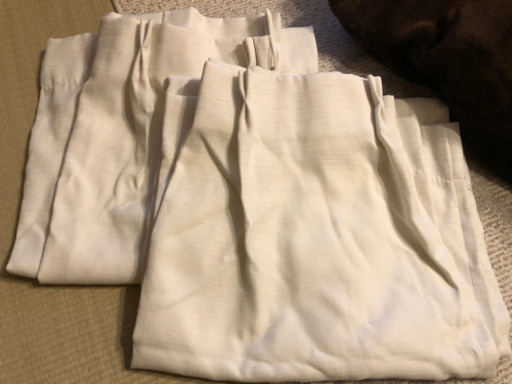 アイボリーカーテン2枚組★中古