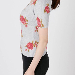 新品未使用　Dazzlin、クチュールローズシャギーニットトップス　アイスブルーの画像