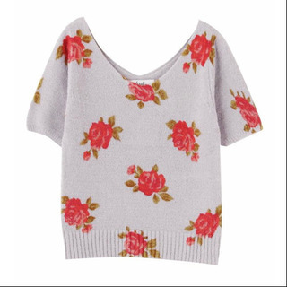 新品未使用　Dazzlin、クチュールローズシャギーニットトップス　アイスブルーの画像