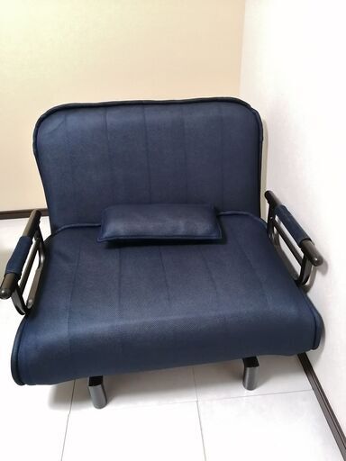 折りたたみベッド シングル ネイビー ほぼ新品