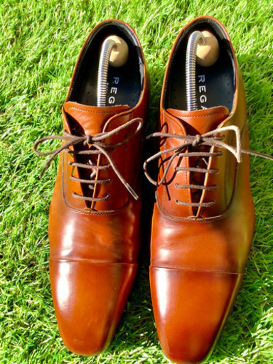 【超美品】着用回数数回リーガルREGAL 10LR ストレートチップビジネスシューズ 24.5cm 茶色　ストレートチップ定価26620円！