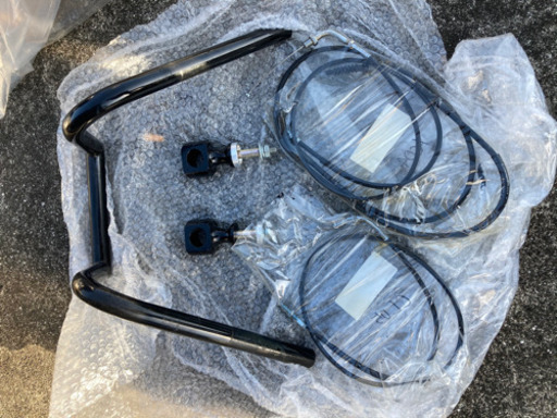 スティード400 ラビットハンドル　ハンドルポスト　アクセルワイヤー　クラッチワイヤーセット