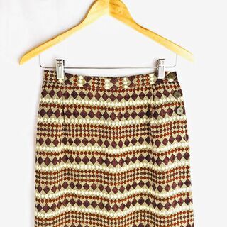 美品【 vintage 】 レトロスカート 総柄スカート ロング...
