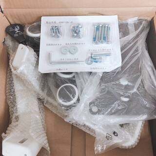 C3【未使用】Hbada オフィスチェア デスクチェア 約120度ロッキング コンパクトファブリック 360度回転 ベースカバーはベースに取り付け済の画像