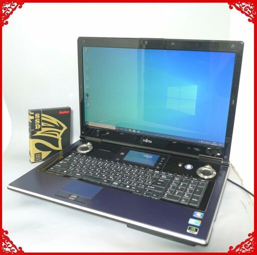 送料無料 新品SSD256GB 中古ノートパソコン フルHD 18.4型 FMV NH900/5AT Core i5 4GB ブルーレイ 無線 カメラ Win10 libreOffice ブラック