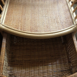 《お取引中》０円  ラタン家具 収納 中古の画像