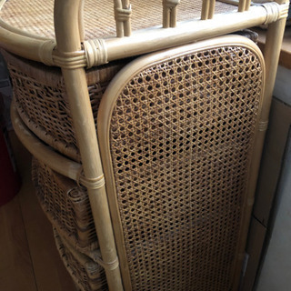 《お取引中》０円  ラタン家具 収納 中古の画像