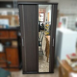衣装タンス ワードローブハンガーラック 鏡付き W88×D60×H182cm 　札幌市東区/店頭お引き取り歓迎