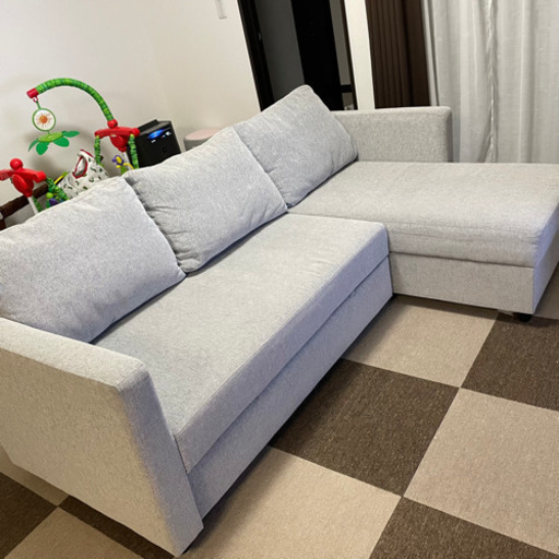 本日限定値下げ ニトリ 布張りカウチソファベッド  グレー