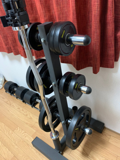 【総額82840円分】オリンピックプレートラック　EZバー　プレート　カラー　筋トレセット　ホームジムセット