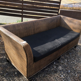 【中古】籐のソファ横幅１８２ｃｍ
