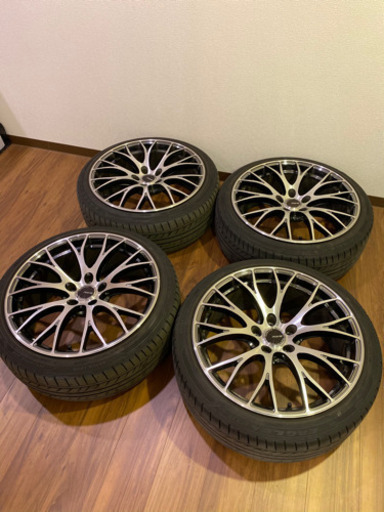 【最終価格！定価約30万円！】RAYS HOMURA 2x10 19インチ 8.5J +45 5H PCD 114.3 COLOR HX ホイール 4本セット タイヤ付き