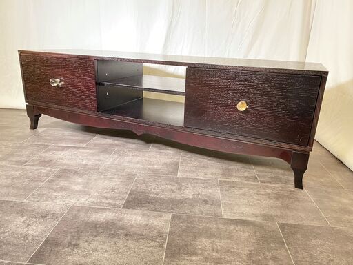 テレビボード 茶 テレビ台 ローボード アンティーク風 リビング家具 中古品