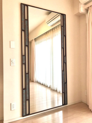 【お引渡し完了】大型デザインミラー　モザイクタイル貼り　姿見鏡