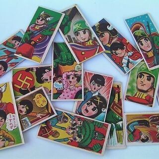 1960年代「ビックX角面子ビックリカード」コンプリート15枚セット揃い◆手塚治虫原作★厚紙製・デッドストック・未使用・美品◎の画像