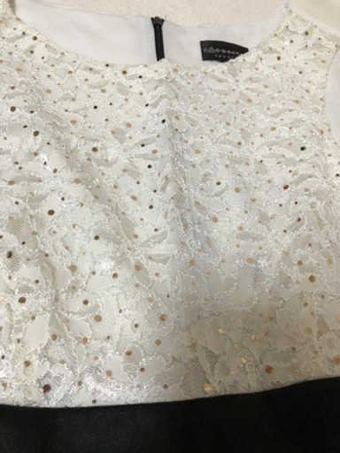 中古　1回着用　パーティ　ドレスワンピース　スパンコール　レース　上品　ゴージャス　