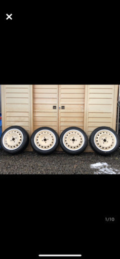 軽カー　カスタムカー　トヨタ純正ホイール アイボリー×ホワイト　5j＋39 100 4穴　スタッドレス　wm02 155/55R14